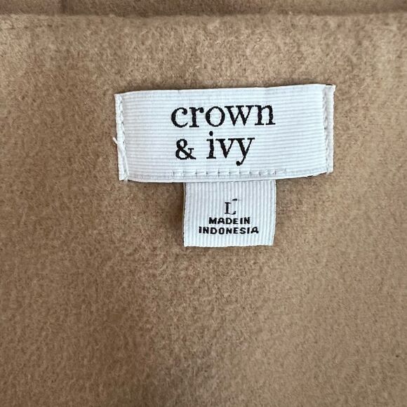 Crown & Ivy Women’s L Brushed Long Open Front Vest NWT - Picture 6 of 7